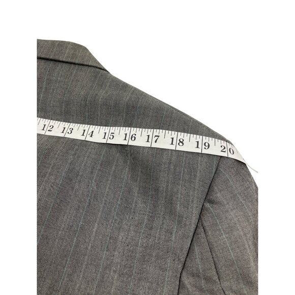 Adams Row Mens Gray Pinstripe Double-Breasted Suit 42R Jacket & 34x32 Pants DH18 - Picture 13 of 16